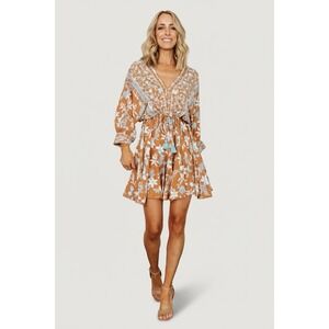 amelia boho mini dress Medium Free People Mini Amelia Jacquard Mockneck Boho Dress Blue Purple